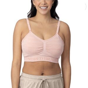 Kindred Bravely Maternity Sublime Hands-Free Pumping Nursing Bra Size Large Pink